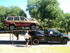 JeepEV loaded on the truck