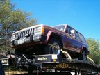 JeepEV loaded on the truck