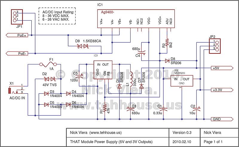 Power Supply Schematic, version 0.3